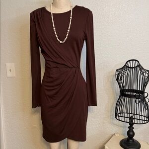 W118 by Walter Baker Deep Brown Long Sleeve Dress
